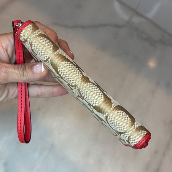 Coach Wristlet Y2K Wallet Jacquard Signature Logo Neon Leather Wristlet Wallet - Picture 9 of 16